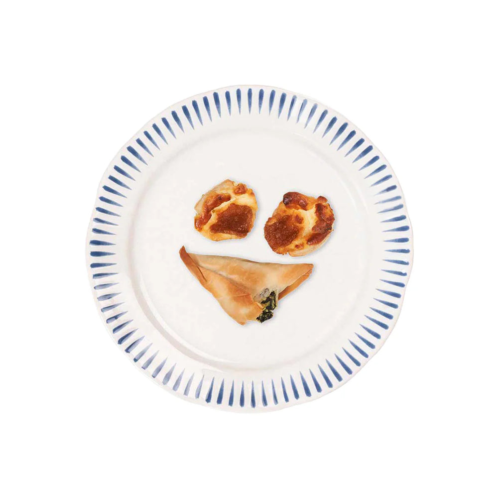 Sitio Stripe Side/Cocktail Plate - Delft Blue