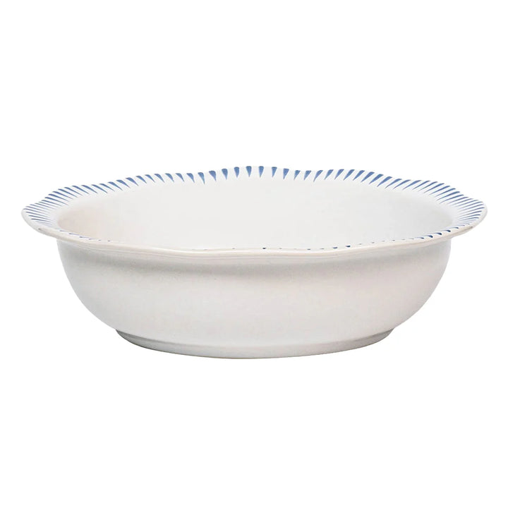 Sitio Stripe Serving Bowl - Delft Blue