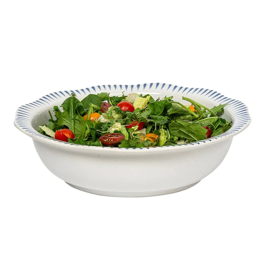 Sitio Stripe Serving Bowl - Delft Blue
