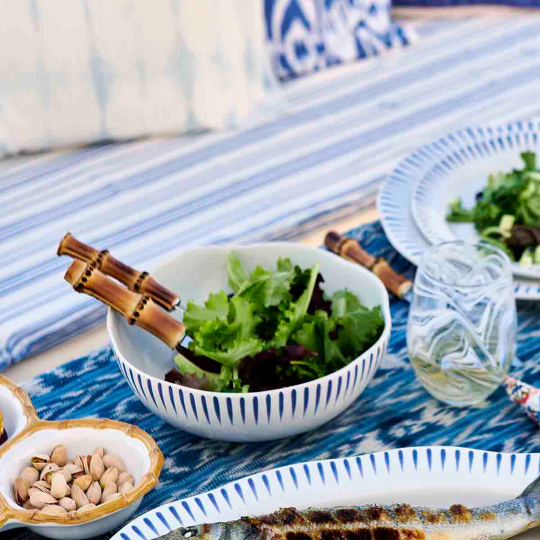 Sitio Stripe Cereal/Ice Cream Bowl - Delft Blue