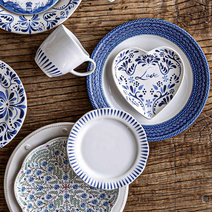 Sitio Stripe 4pc Place Setting with Mug - Delft Blue