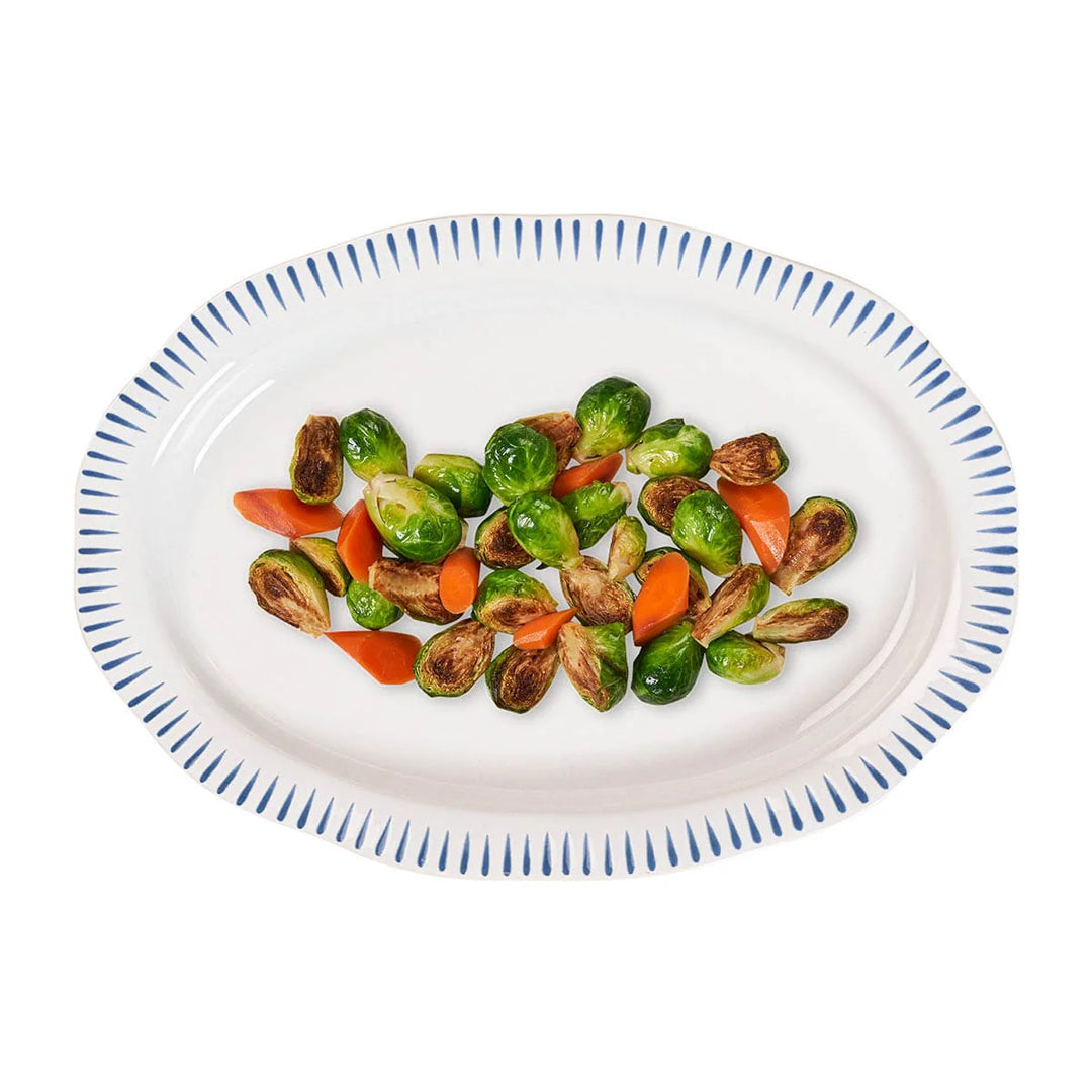 Sitio Stripe Serving Platter - Delft Blue