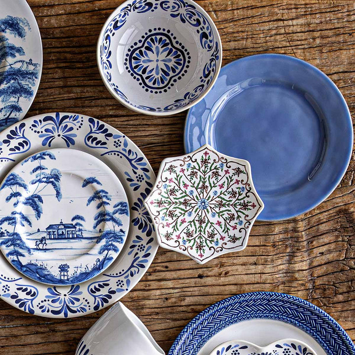 Villa Seville Scalloped Side/Cocktail Plate Set/4 - Chambray