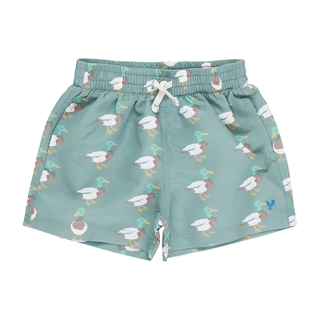 Boys Swim Trunk - Green Mallard Friends
