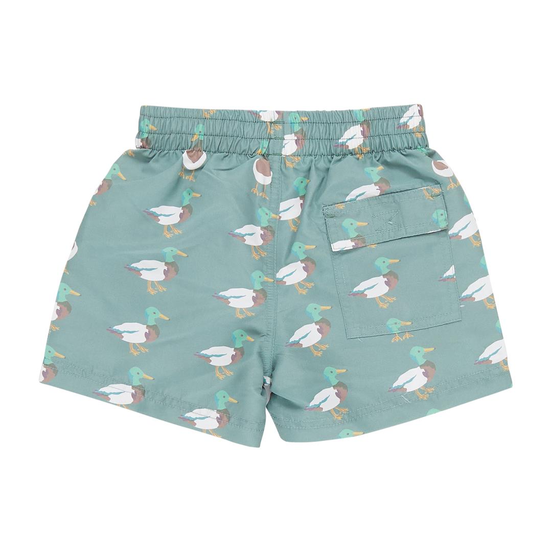 Boys Swim Trunk - Green Mallard Friends