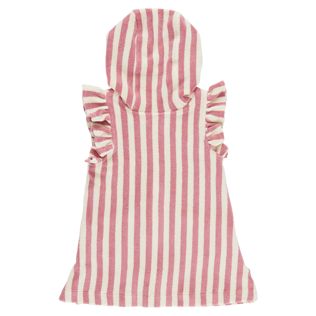 Girls Terry Coverup - Pink Stripe
