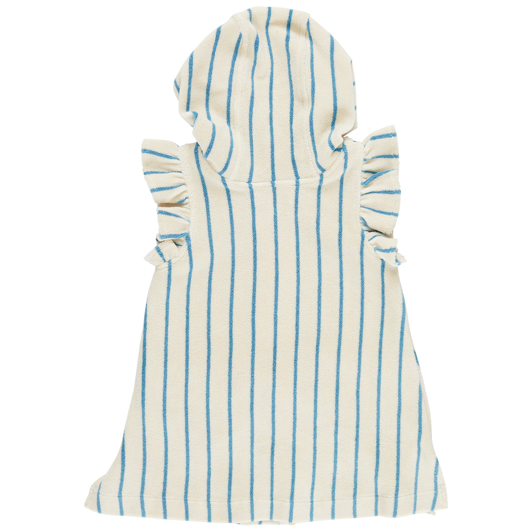 Girls Terry Coverup - Blue Stripe