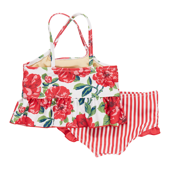 Girls Joy Tankini - Red Peonies