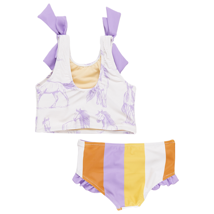 Girls Shelly Tankini - Lavender Horses