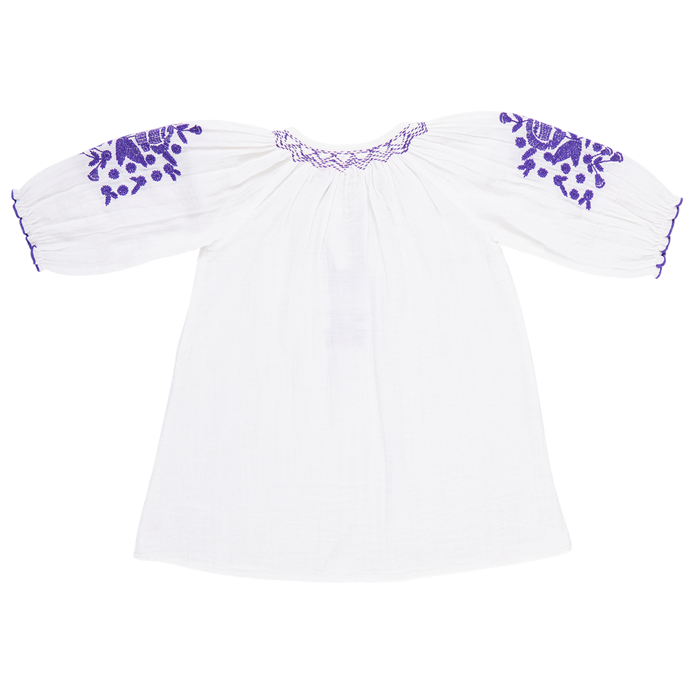 Girls Ava Dress - Gardenia White Embroidery