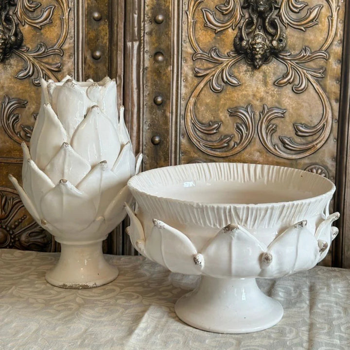 Scavo Harvest Pedestal Bowl - White