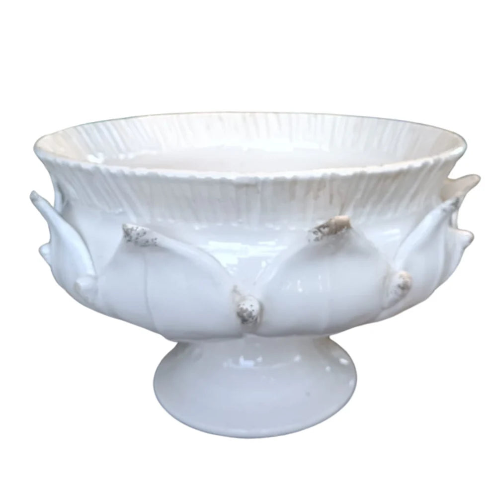 Scavo Harvest Pedestal Bowl - White