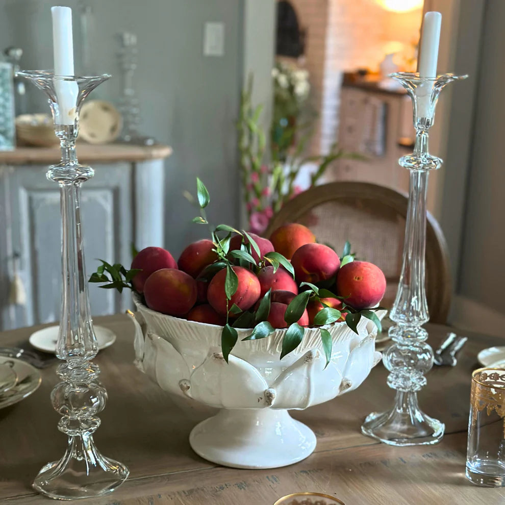 Scavo Harvest Pedestal Bowl - White