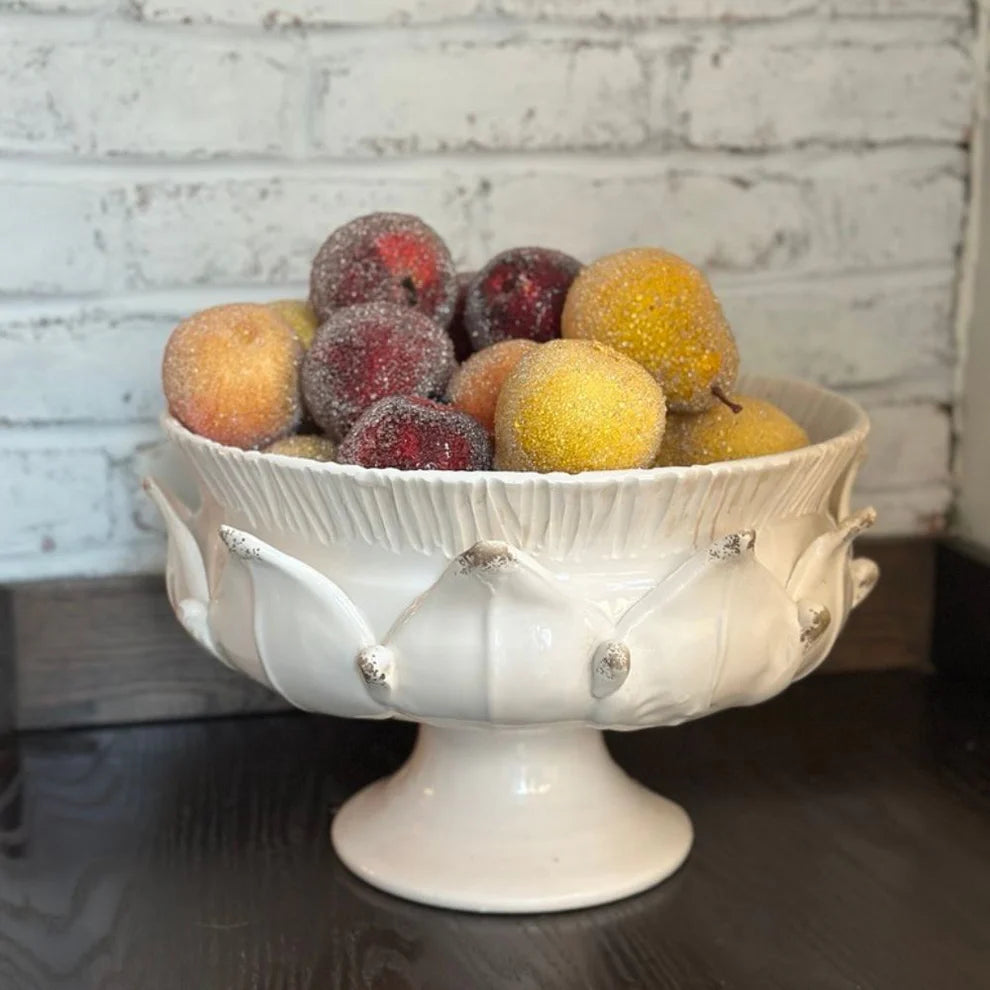 Scavo Harvest Pedestal Bowl - White