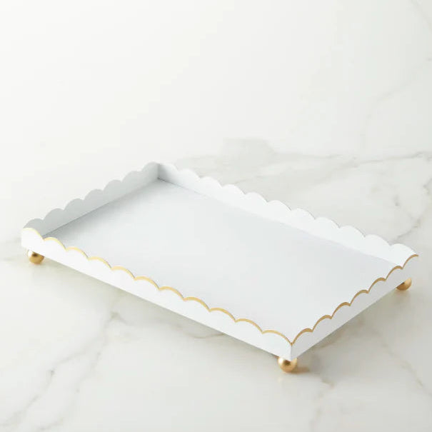 Rectangular Eloise White & Gold Tray