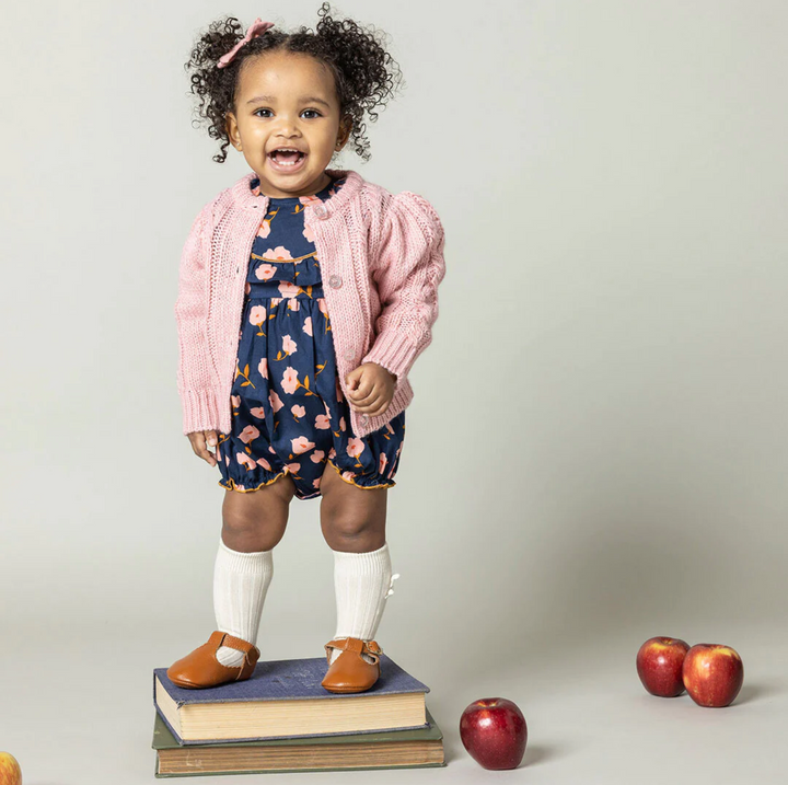 Baby Girls Cable Constance Sweater - Dusty Rose