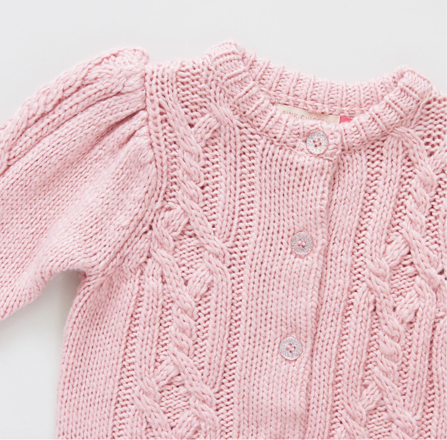 Baby Girls Cable Constance Sweater - Dusty Rose