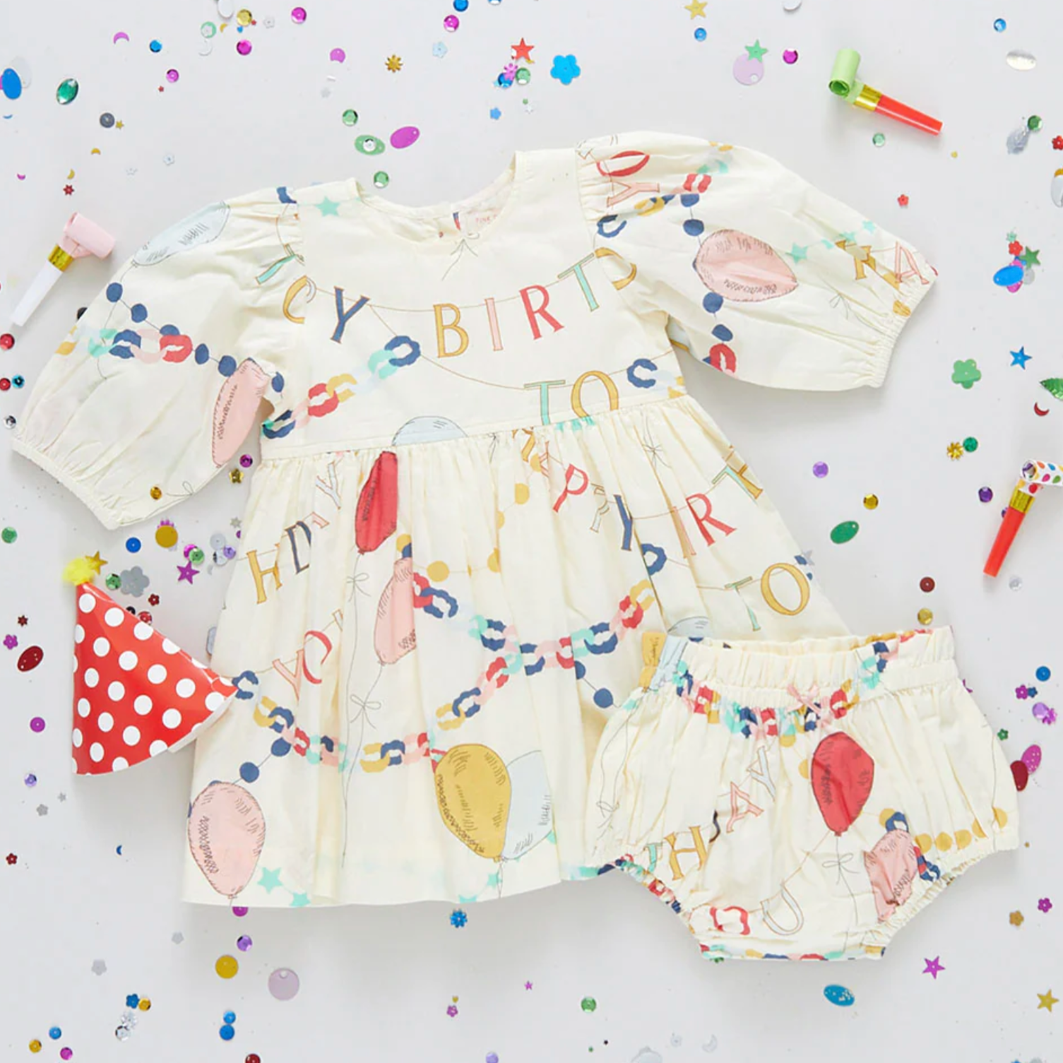 Baby Girls Brooke Dress Set - Birthday Garland