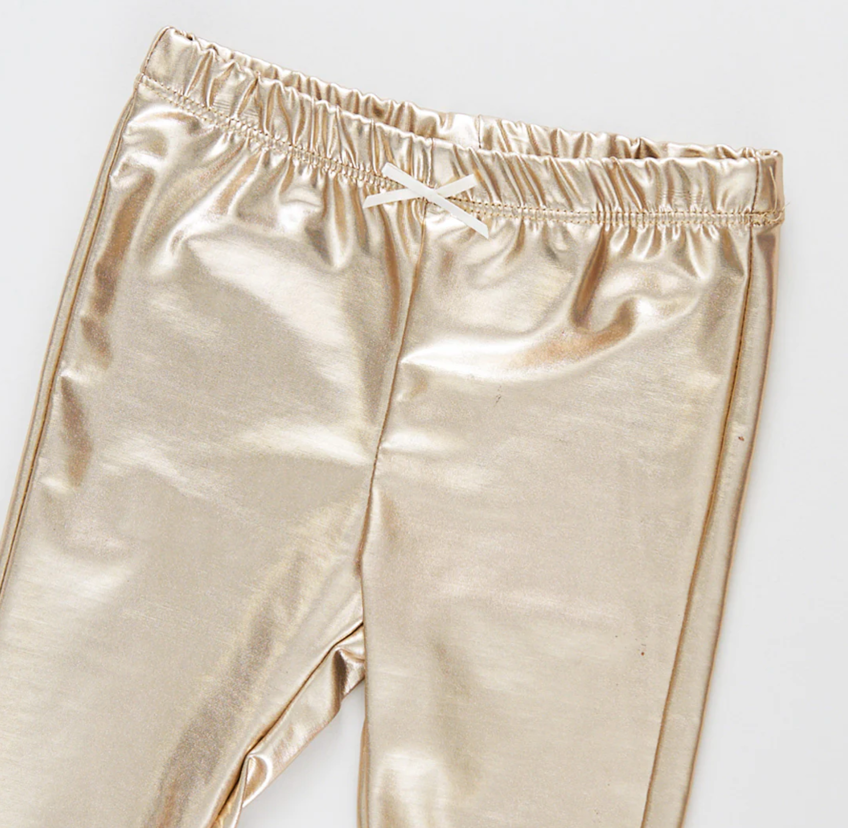 Girls Lame Legging - Light Gold