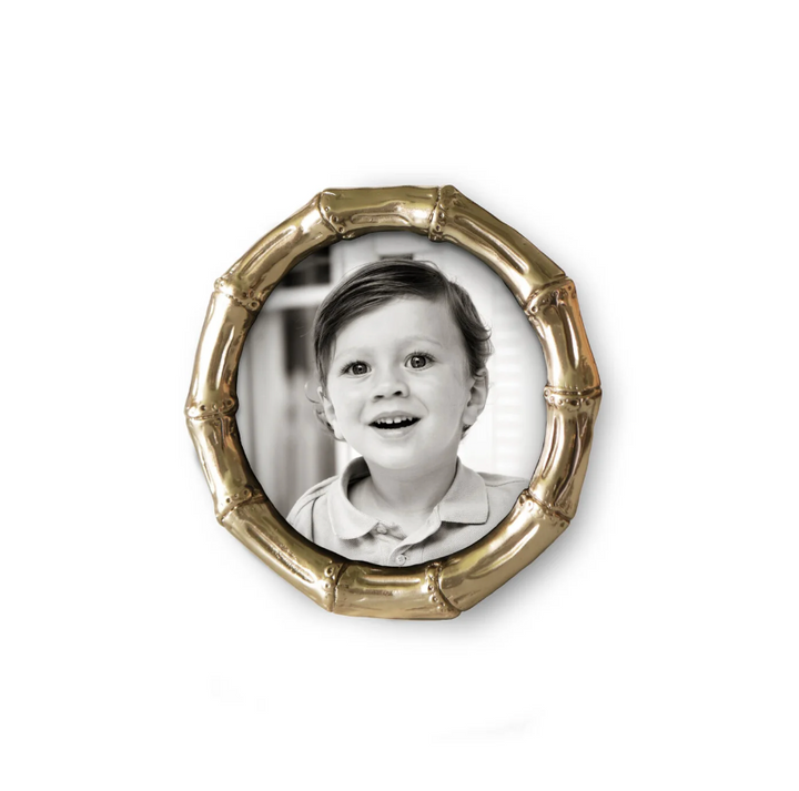 Sierra Modern Bamboo 5x5 Round Frame (Gold)