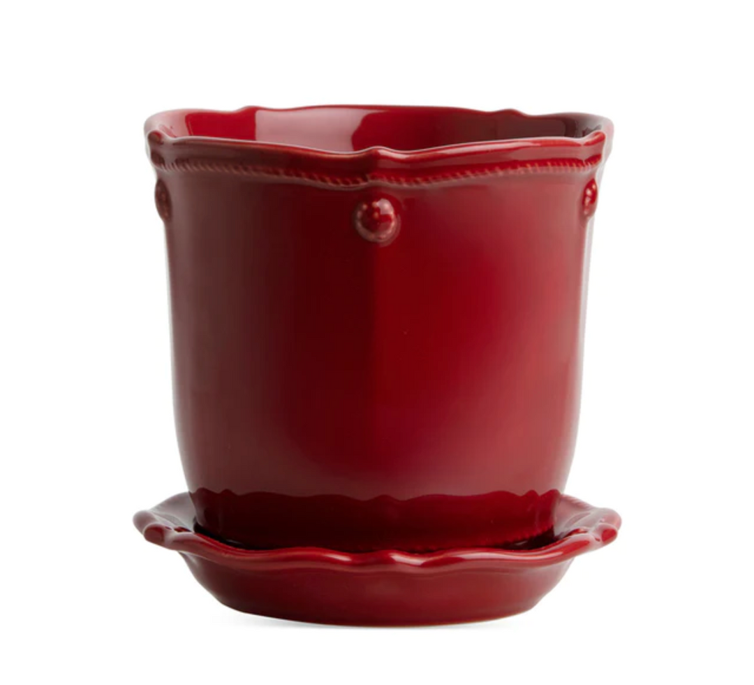 Berry & Thread Planters Ruby Red 7" Planter & Saucer