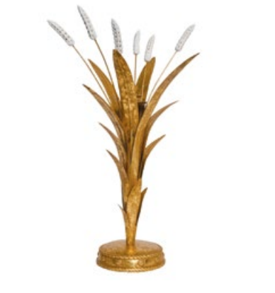Forest Walk Wheat 17" Candlestick - Gold