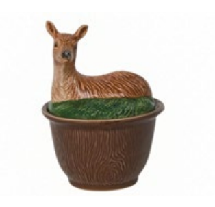 Forest Walk Deer Bowl with Lid - Multi