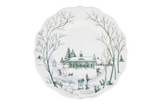 Country Estate Winter Frolic Dessert/Salad Plate - Evergreen