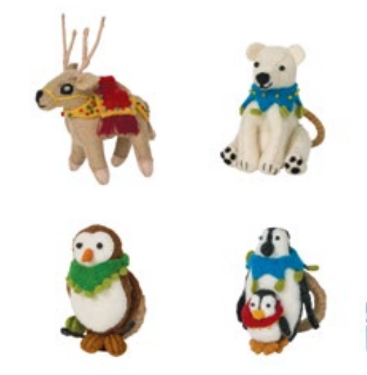 Berry & Thread North Pole Animal Napkin Ring Assorted Set/4