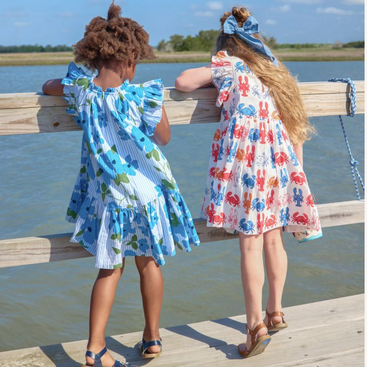 Girls Elsie Dress - Lobsters and Crabs