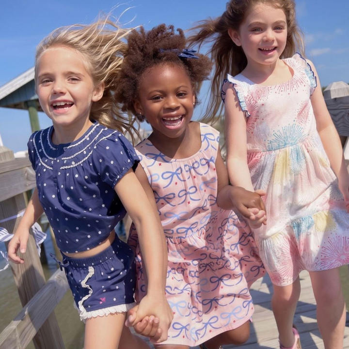 Girls Millie 2-PC Set - Navy Dot