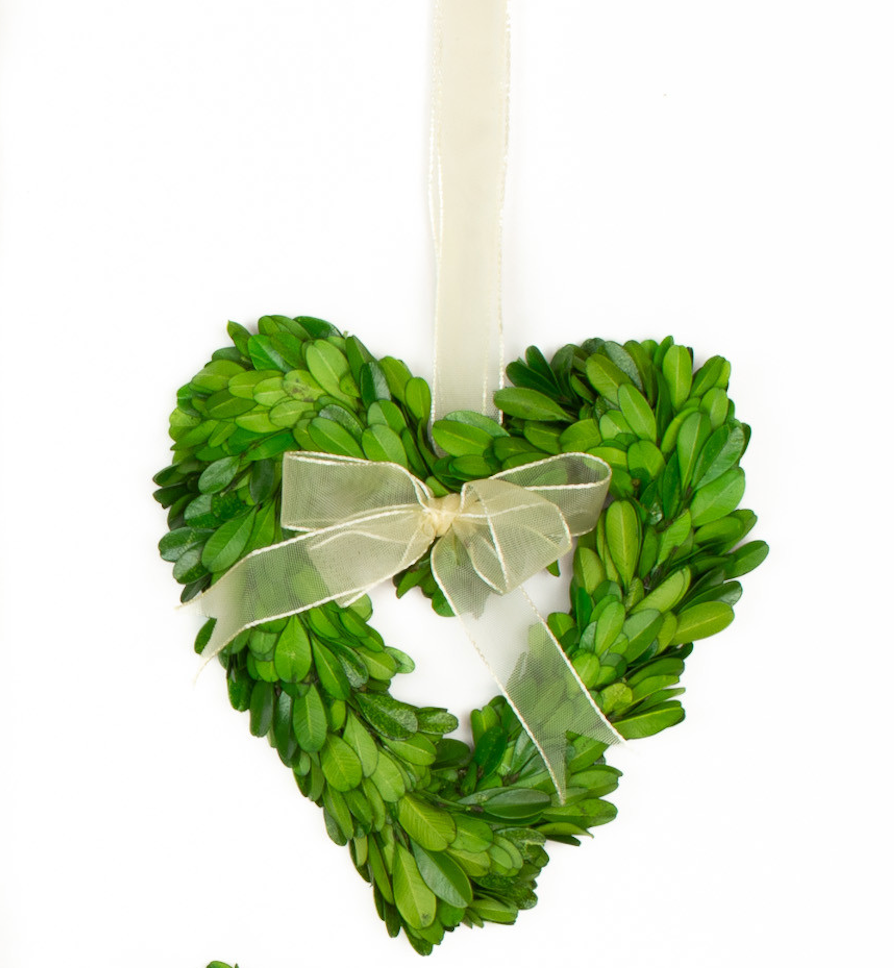 Preserved Boxwood Heart Wreaths