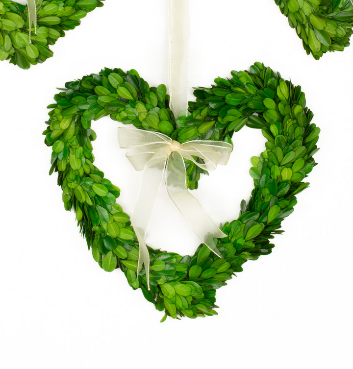 Preserved Boxwood Heart Wreaths