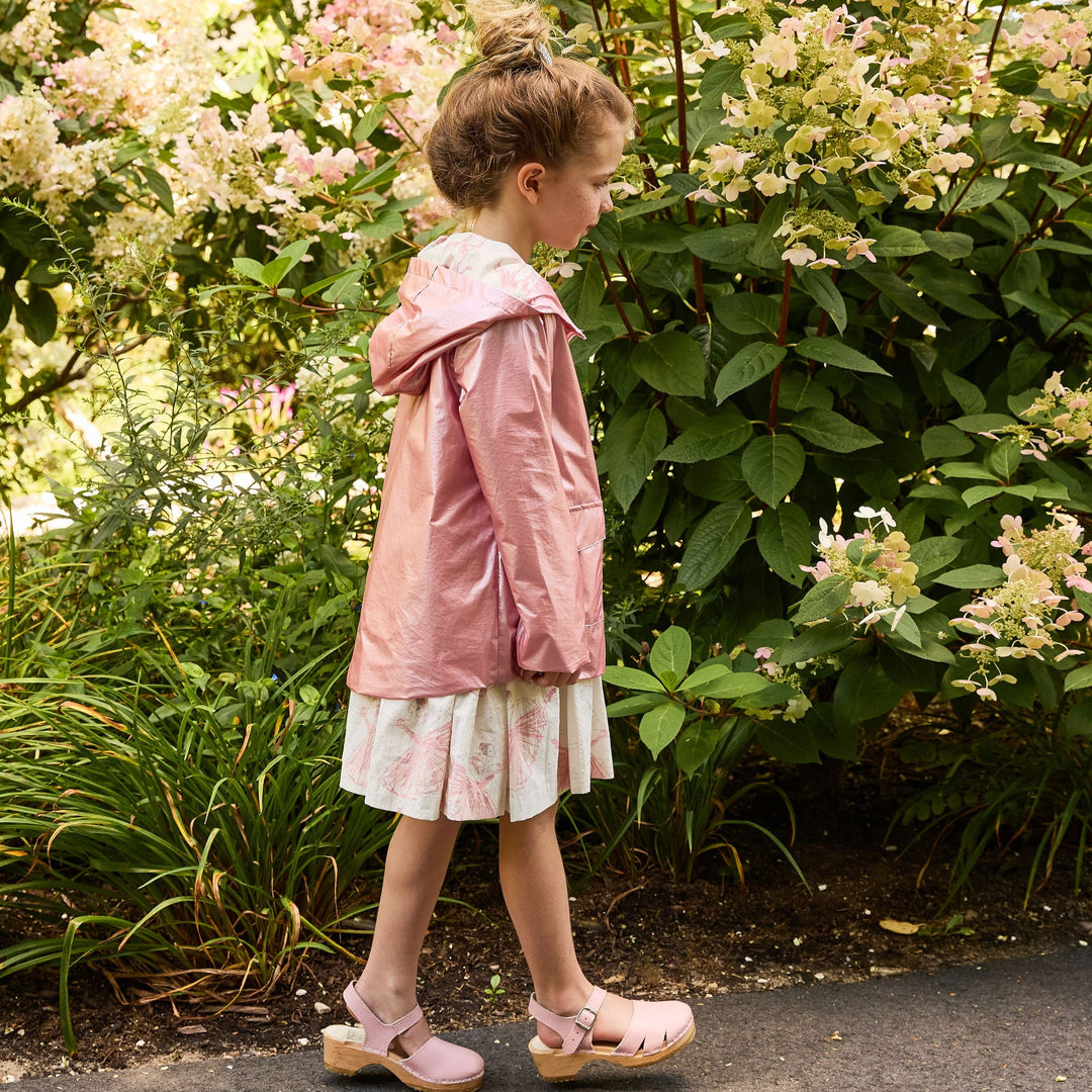 Girls Rafa Rain Coat - Pink Metallic Horses