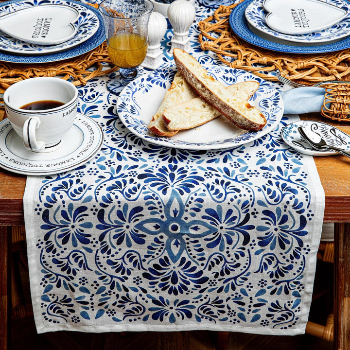 Iberian 18" x 90" Table Runner - Indigo