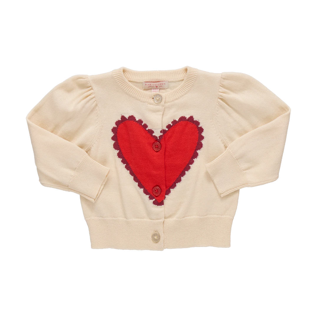 Baby Girls Constance Sweater - Scalloped Heart