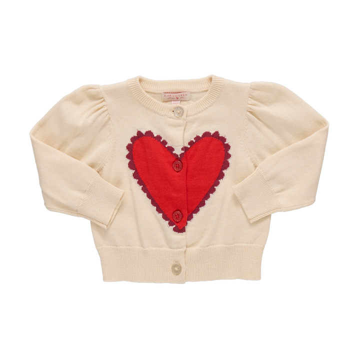 Baby Girls Constance Sweater - Scalloped Heart
