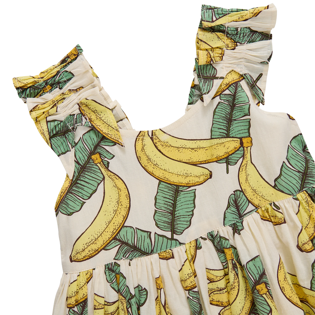 Girls Via Dress - Banana Leaves