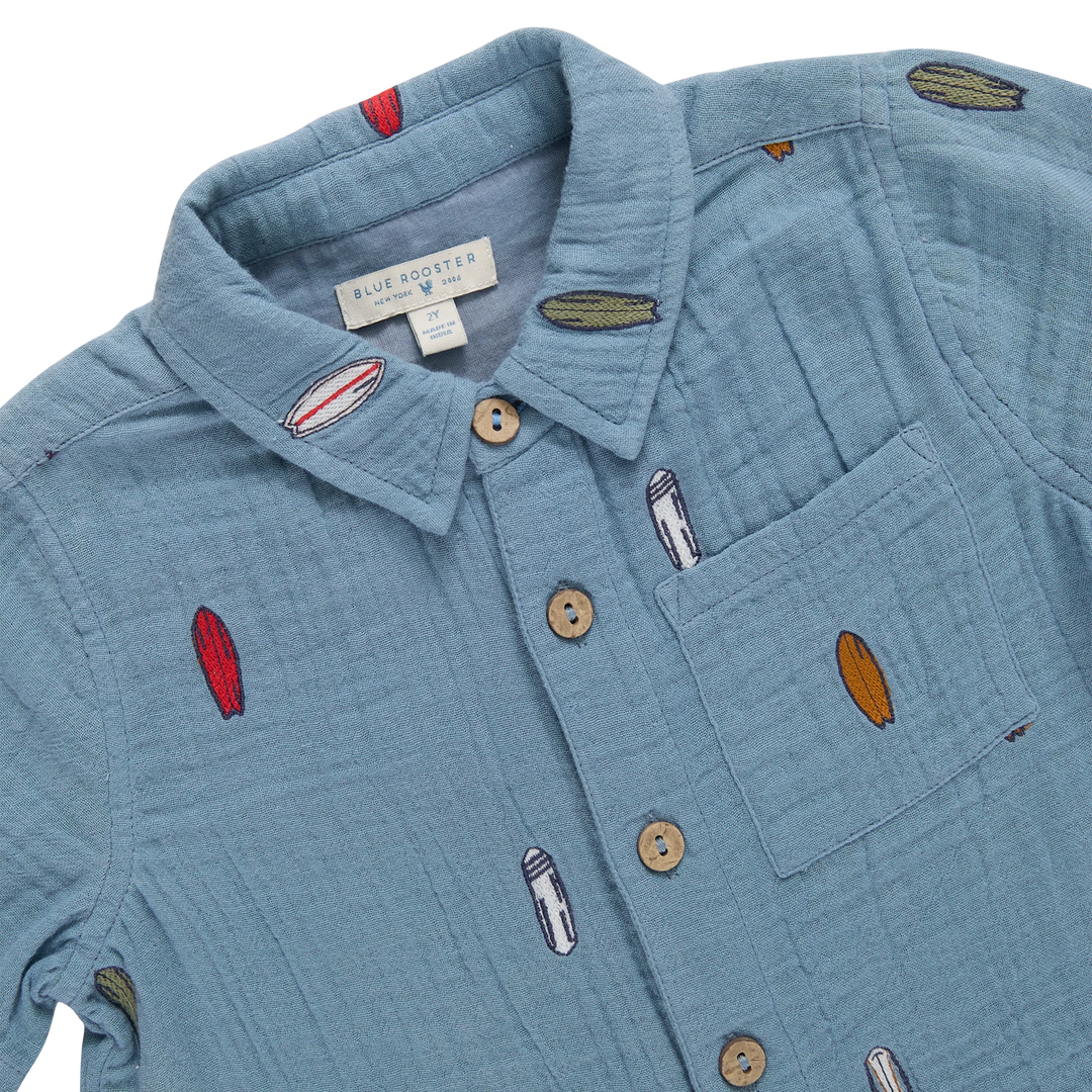 Boys Jack Shirt - Surfboard Embroidery