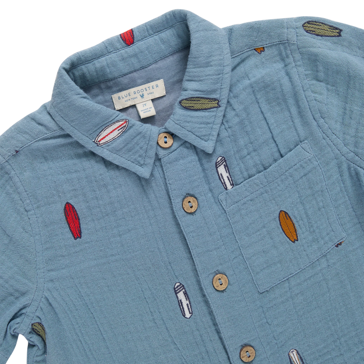 Boys Jack Shirt - Surfboard Embroidery