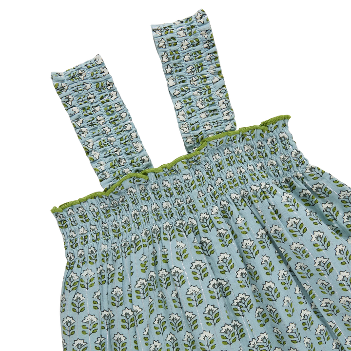 Girls Eleven Jumper - Blue Prairie Block Print