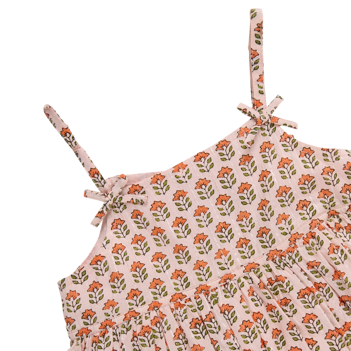 Baby Girls Tia Dress - Pink Prairie Block Print Dress