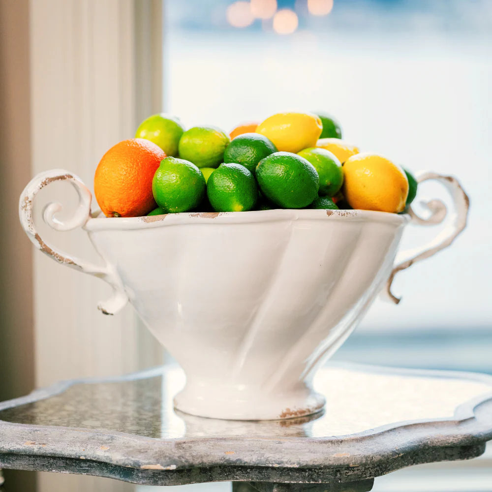 Scavo Twist Bowl with Handles - Cream