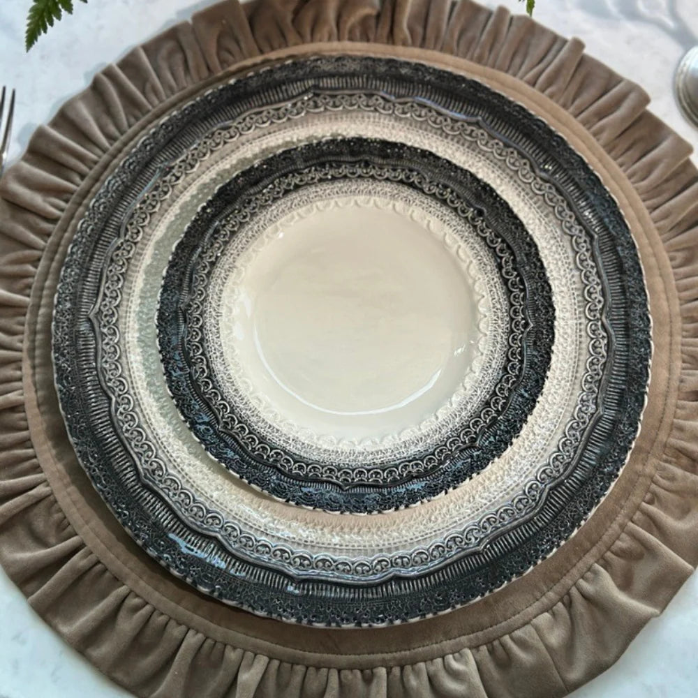 Finezza Grey Salad & Dessert Plate