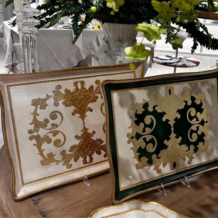 Florentino Baroque Rectangular Tray - Taupe