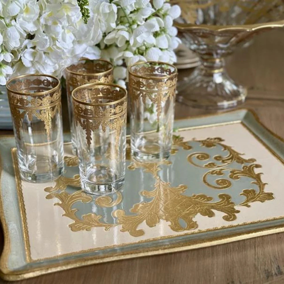 Florentino Baroque Rectangular Tray - Villa Blue