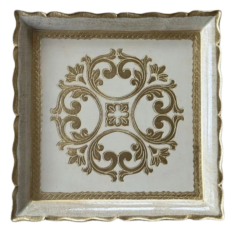 Florentino Baroque Wooden Square Tray