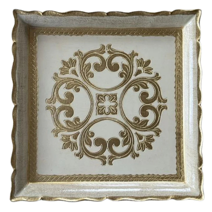 Florentino Baroque Wooden Square Tray