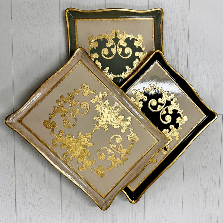 Florentino Baroque Rectangular Tray - Taupe