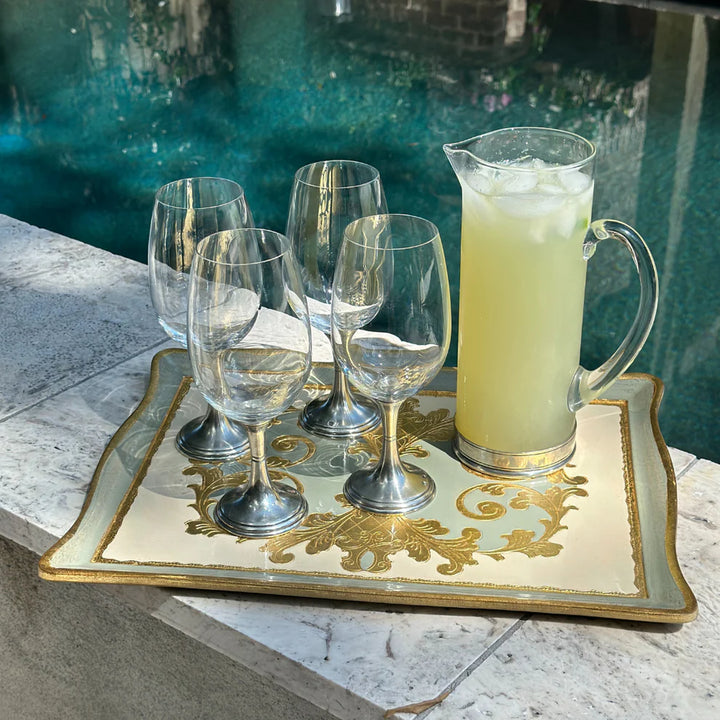 Florentino Baroque Rectangular Tray - Villa Blue